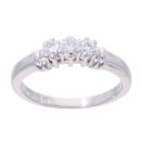 18ct White Gold 0.25ct Diamond Trilogy Ring