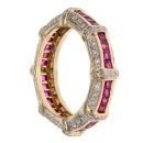 18ct Yellow Gold 0.40ct Diamond And Ruby Fancy Ring