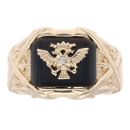 14ct Yellow Gold 0.05ct Diamond Eagle Signet Ring