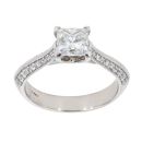 Platinum 1.20ct Princess And Brilliant Cut Diamond Solitaire Ring