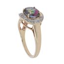9ct Yellow Gold 0.05ct Diamond And Mystic Topaz Ring