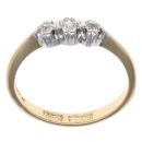 18ct Yellow Gold 0.20ct Brilliant Cut Diamond Trilogy Ring