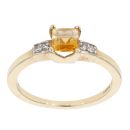 9ct Yellow Gold Created Citrine and Diamond Ring