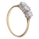 18ct Yellow Gold 0.55ct Transitional Cut Diamond Trilogy Ring