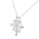 9ct White Gold Diamond Snowflake Pendant Necklace