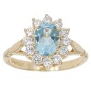 18ct Yellow Gold Topaz and Cubic Zirconia Cluster Ring