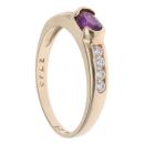 9ct Yellow Gold Amethyst And Cubic Zirconia Dress Ring