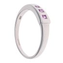 9ct White Gold Pink Sapphire Three Stone Ring