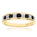 9ct Yellow Gold Sapphire and Diamond Eternity Ring