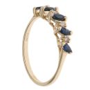 14ct Yellow Gold 0.10ct Diamond and Sapphire Dress Ring