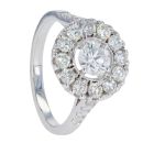 18ct White Gold Est 1.70cts Diamond Halo Cluster Ring by Anya Belle