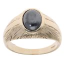 9ct Yellow Gold Hematite Cabochon Signet Ring