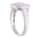 18ct White Gold 1.00ct Baguette and Brilliant Cut Diamond Cluster Ring