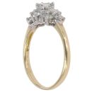 18ct Yellow Gold 1.00ct Baguette And Brilliant Cut Diamond Cluster Ring