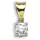18ct Yellow Gold 0.25ct Diamond Claw Set Pendant