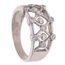 18ct White Gold Cubic Zirconia Crossover Ring