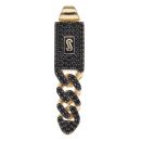 14ct Yellow Gold Monaco Classic Black Cubic Zirconia Pave Pendant