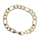 9ct Yellow Gold Figaro Bracelet 8.5"