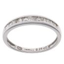 9ct White Gold 0.25ct Princess And Baguette Cut Diamond Ring