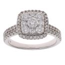 18ct White Gold 0.86ct Diamond Cluster Ring