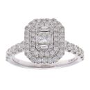 18ct White Gold 1.25ct Diamond Cluster Ring