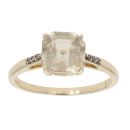 9ct Yellow Gold 0.05ct Diamond and Heliodor Ring