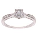9ct White Gold 0.25ct Diamond Cluster Ring