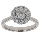 Platinum 1.35ct Brilliant Cut Diamond Cluster Ring