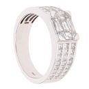 18ct White Gold 2.28ct Pie And Princess Cut Three Row Diamond Ring