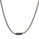 14ct Yellow Gold Monaco Agua Black Pave Lock Fancy Chain 18"