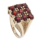 9ct Yellow Gold Garnet Cluster Ring
