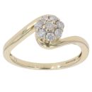 9ct Yellow Gold 0.25ct Brilliant Cut Diamond Cluster Ring