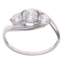 9ct White Gold Cubic Zirconia Three Stone Ring