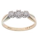 9ct Yellow Gold 0.15ct Diamond Illusion Set Trilogy Ring