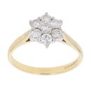 18ct Yellow Gold 0.62ct Brilliant Cut Diamond Cluster Ring