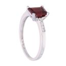 9ct White Gold Garnet and Diamond Rectangular Ring