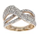 9ct Yellow Gold 1.18ct Diamond Wave Ring by Anya Belle