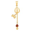 22ct Yellow Gold Trishul Rudraksh Pendant