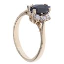 9ct Yellow Gold Sapphire And Cubic Zirconia Ring