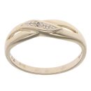 9ct Yellow Gold 0.01ct Diamond Crossover Ring