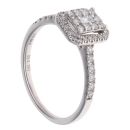 18ct White Gold 0.50ct Diamond Shoulder Cluster Ring