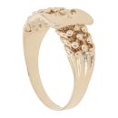 9ct Yellow Gold Three Row Keeper Buckle Ring