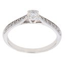 9ct White Gold 0.16ct Brilliant Cut Diamond Solitaire Ring