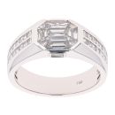 18ct White Gold 1.87ct Pie And Princess Cut Two Row Diamond Ring