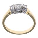 18ct Yellow Gold 0.40ct Brilliant Cut Diamond Trilogy Ring
