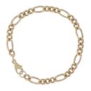 9ct Yellow Gold Figaro Bracelet 7"