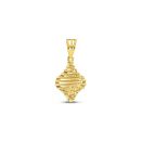 22ct Yellow Gold Kite Shaped Pendant with Flowers