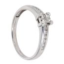 9ct White Gold 0.33ct Princess and Brilliant Cut Diamond Cluster Ring