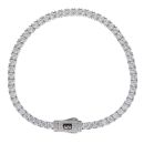 14ct White Gold Monaco Cubic Zirconia Agua Pave Lock Bracelet 7.5"