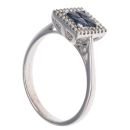 9ct White Gold Sapphire and 0.30ct Diamond Halo Ring